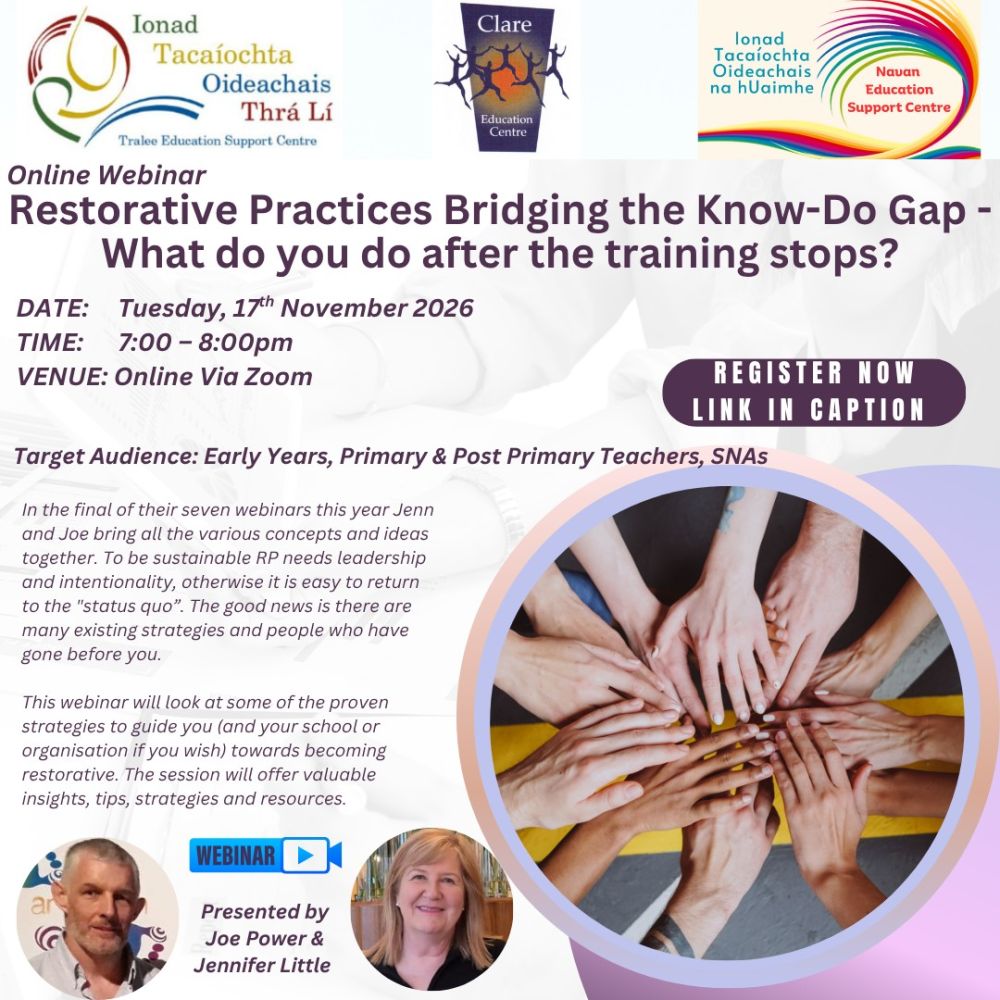 AUT26-08 Restorative Practices Bridging the Know-Do Gap - What do you do after the training stops? 